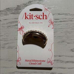 Kitsch Gold Metal Rhinestone Cloud Cuff